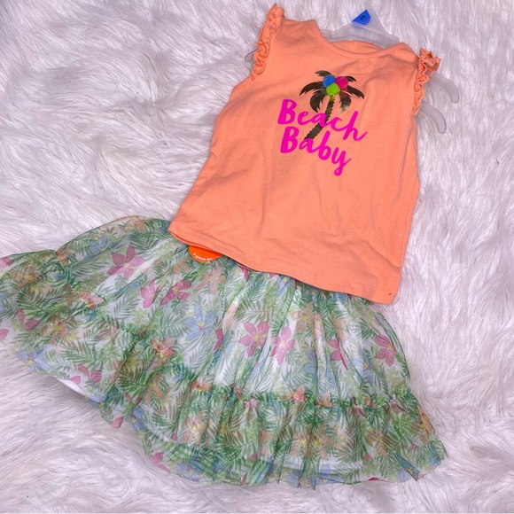 Wonder Nation 3 Piece Tutu Bodysuit Beach Baby Dress Set 24 Months - Picture 1 of 5